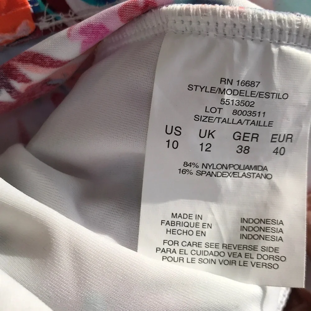 NWT! SWIM SOLUTIONS size 10 floral multi swim suit - Picture 4 of 5
